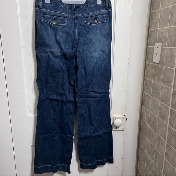 New York & Company Dark Blue Wide Leg Jeans - Picture 2 of 3